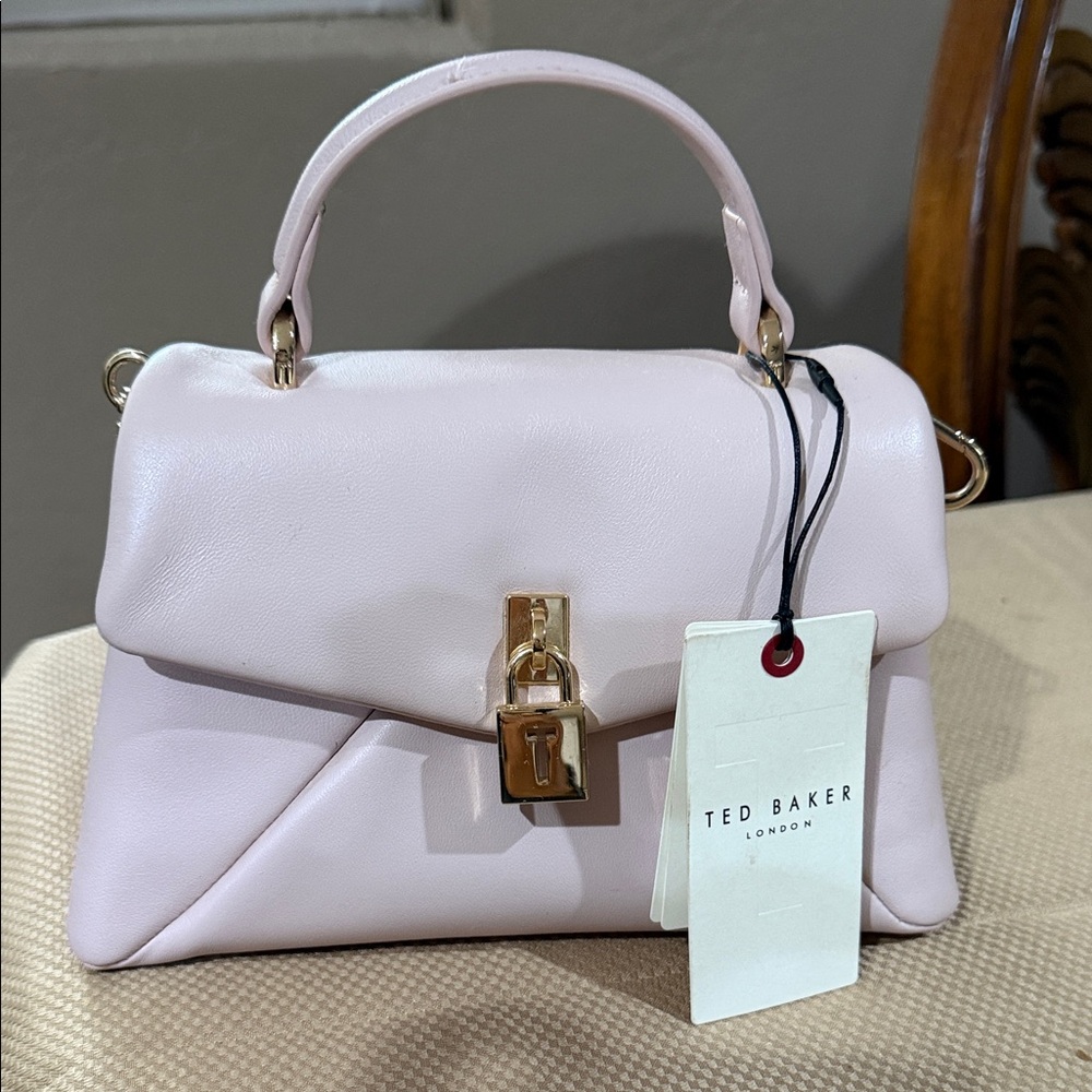 Ted Baker Light Pink Satchel with Gold Accents never used